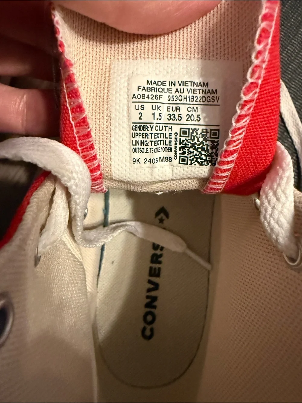Converse Kids Red High-Top Canvas Sneakers with White Accents